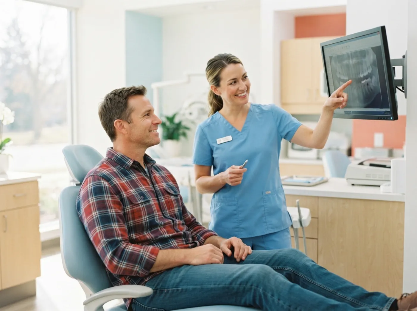 New patient exam and X-rays